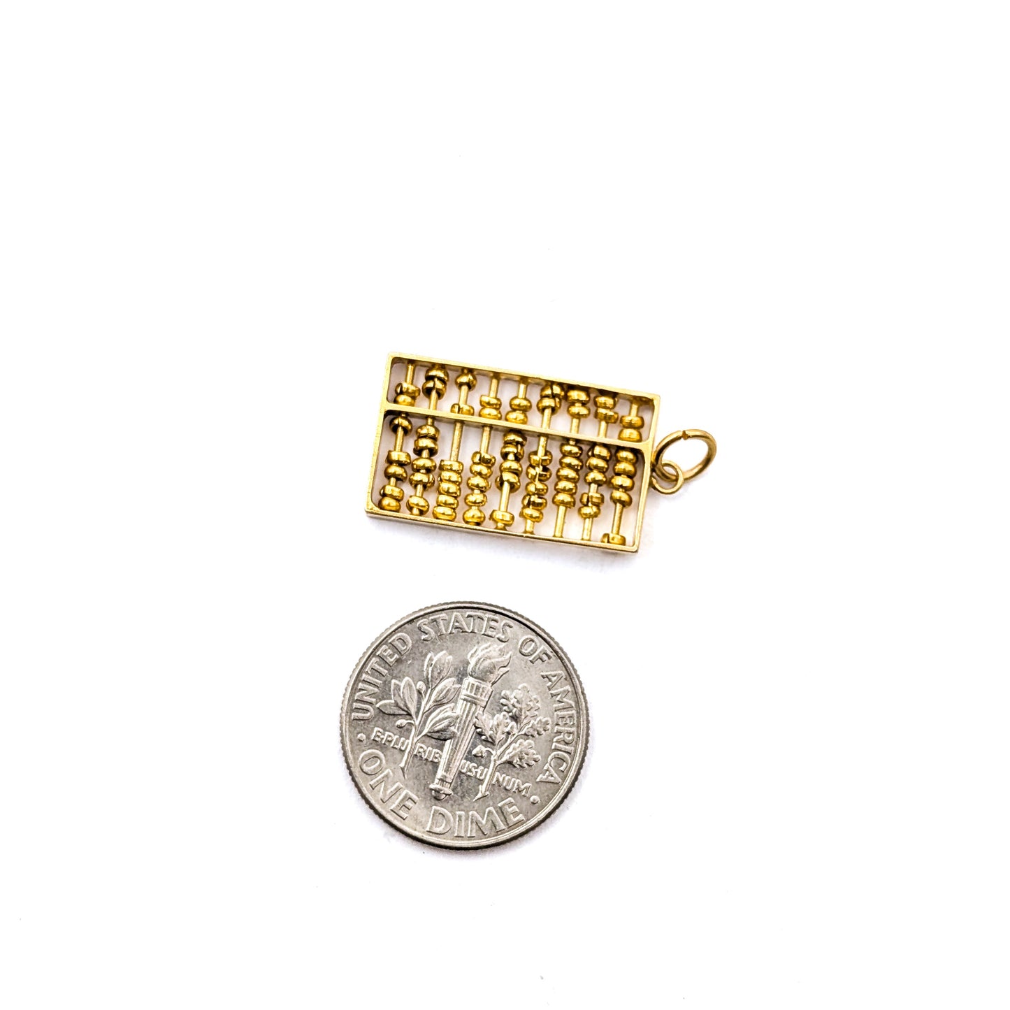 Vintage 14K Gold Abacus Charm – Working Beads Mechanical Design