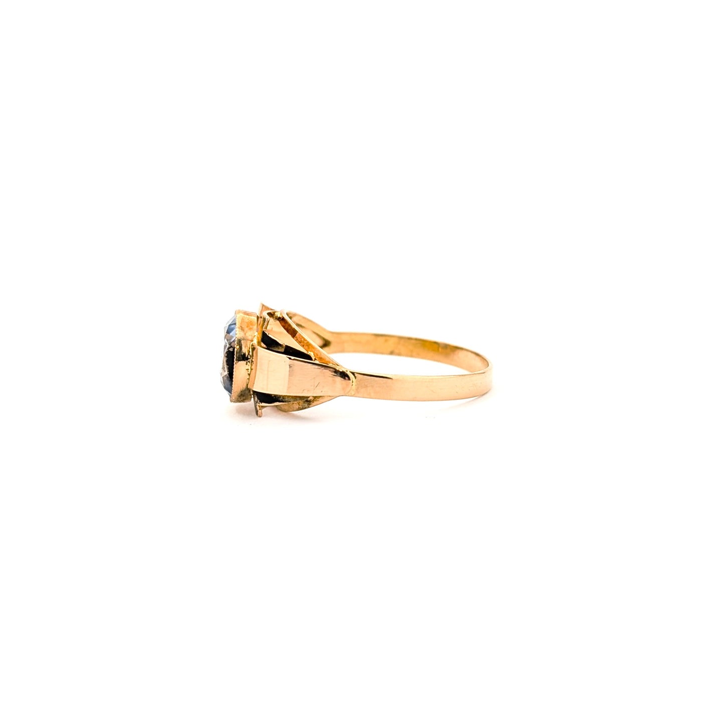 Vintage 18K Gold Blue Spinel Statement Ring