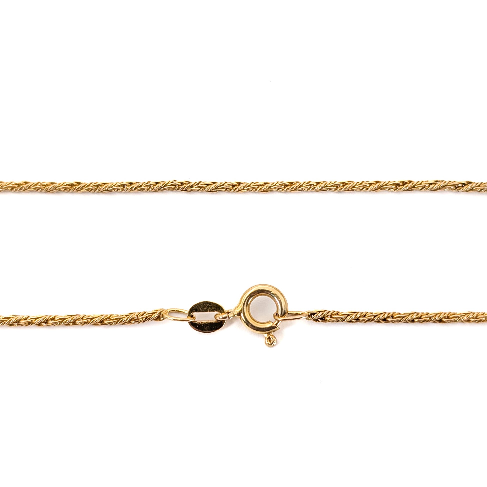 14K Gold chain necklace on a white background