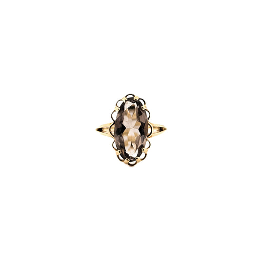 Vintage Smoky Quartz 10K Gold Ring