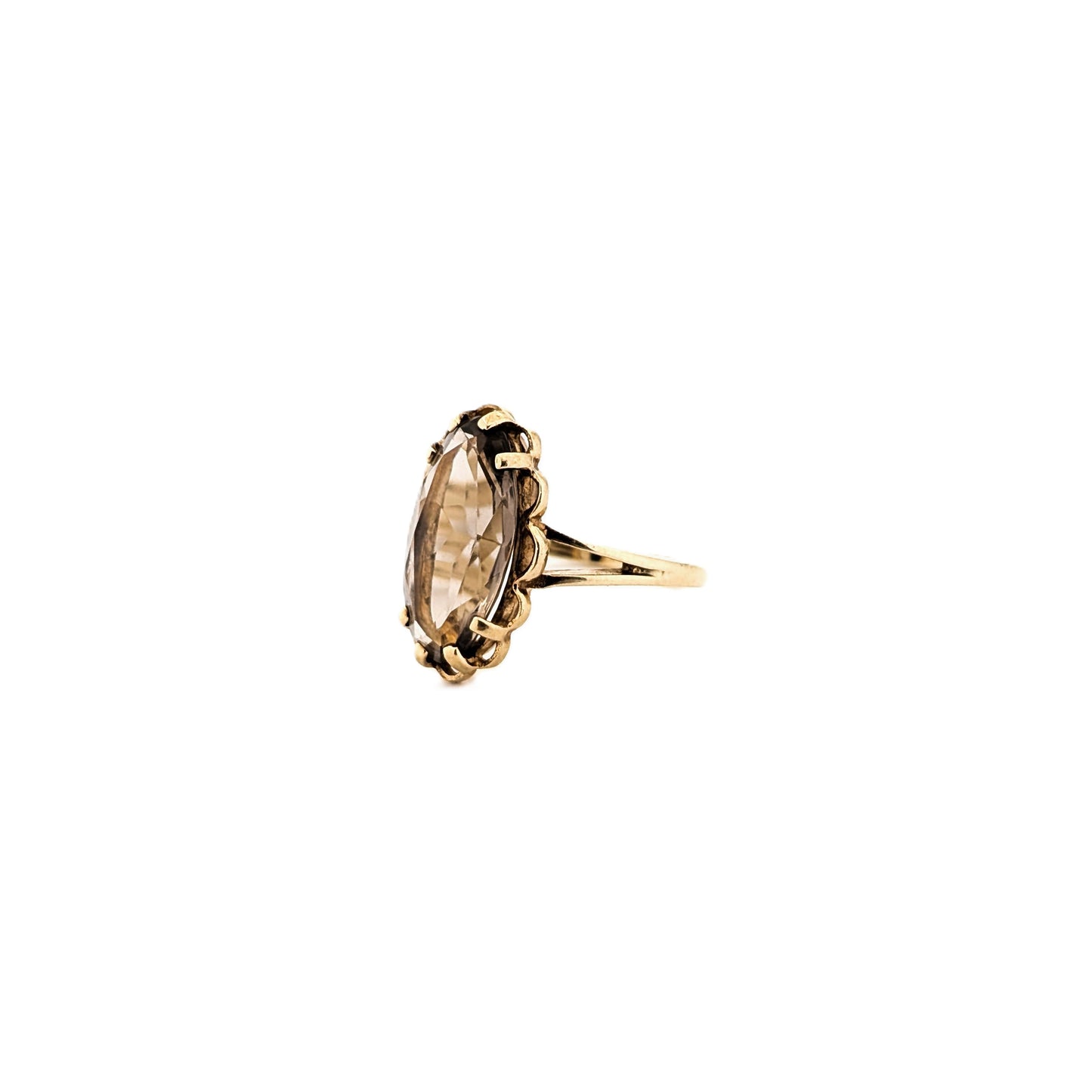 Vintage Smoky Quartz 10K Gold Ring