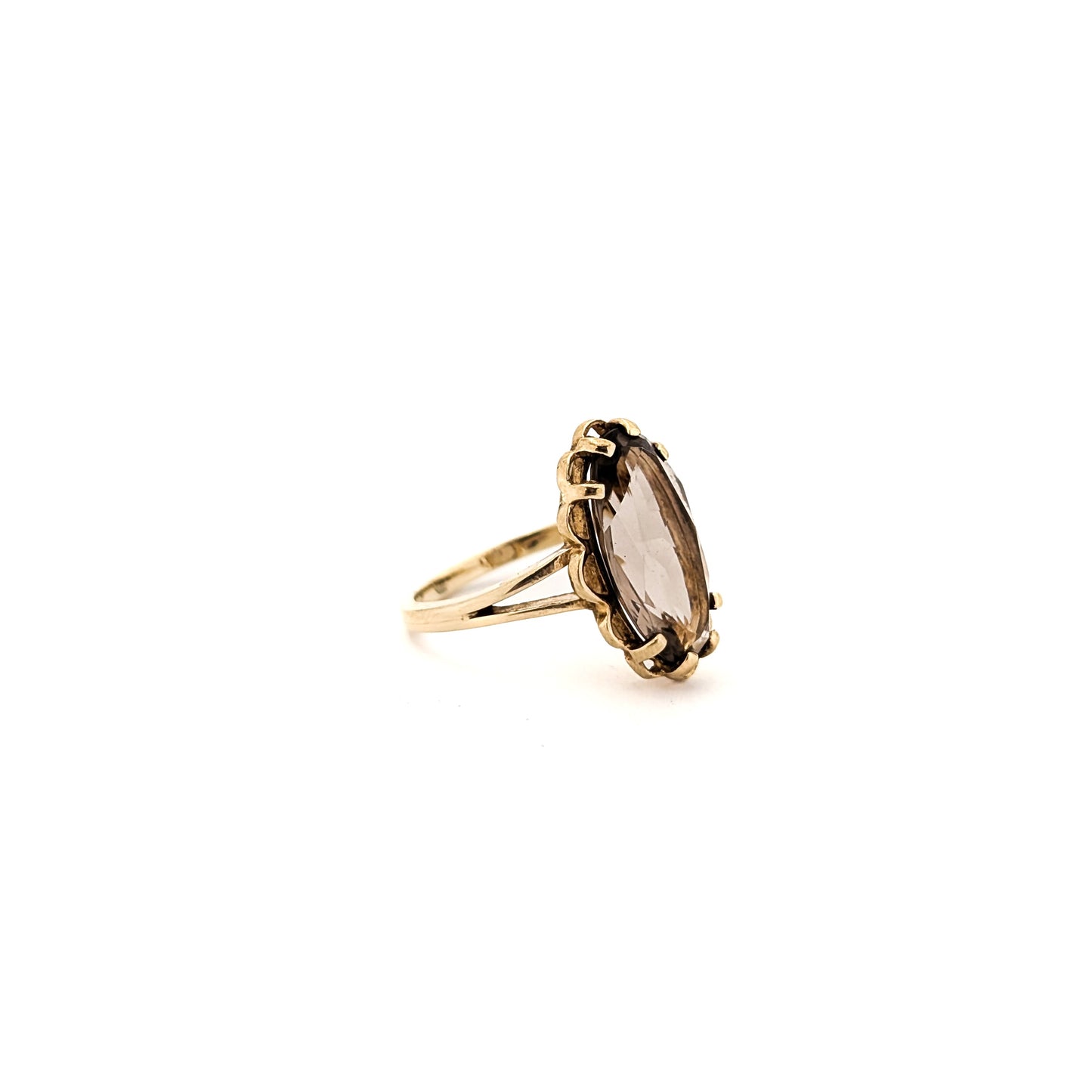 Vintage Smoky Quartz 10K Gold Ring