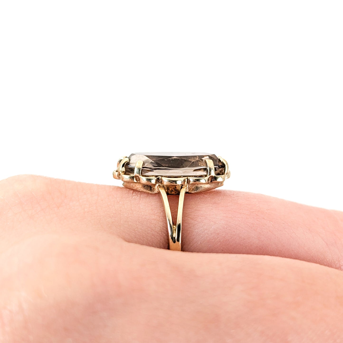Vintage Smoky Quartz 10K Gold Ring