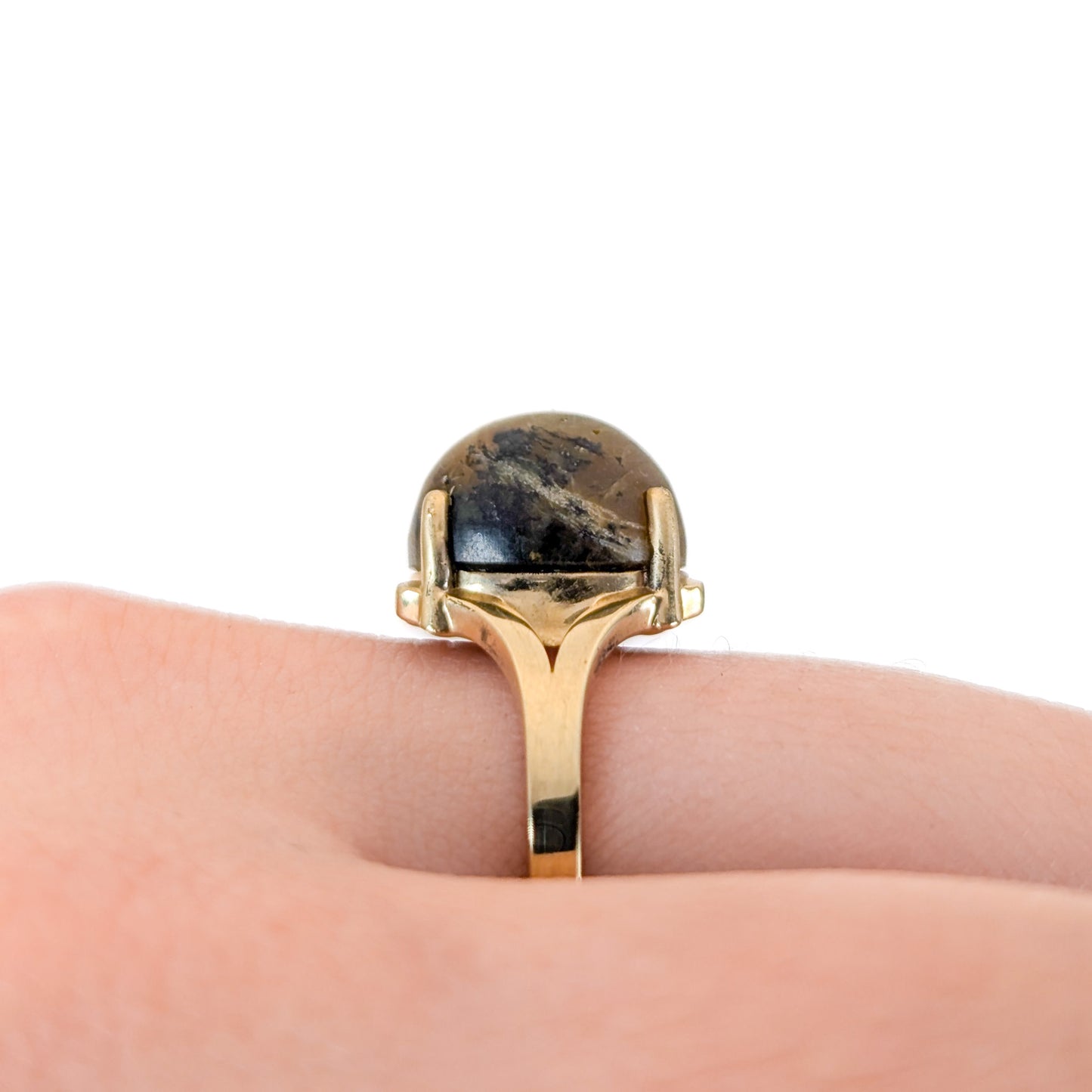 Vintage 14K Gold Cat’s Eye Chrysoberyl Ring