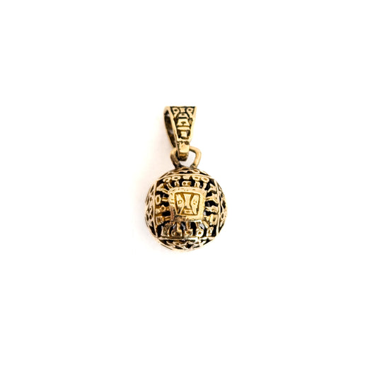Vintage 18K Gold Peruvian Inca Filigree Charm Pendant