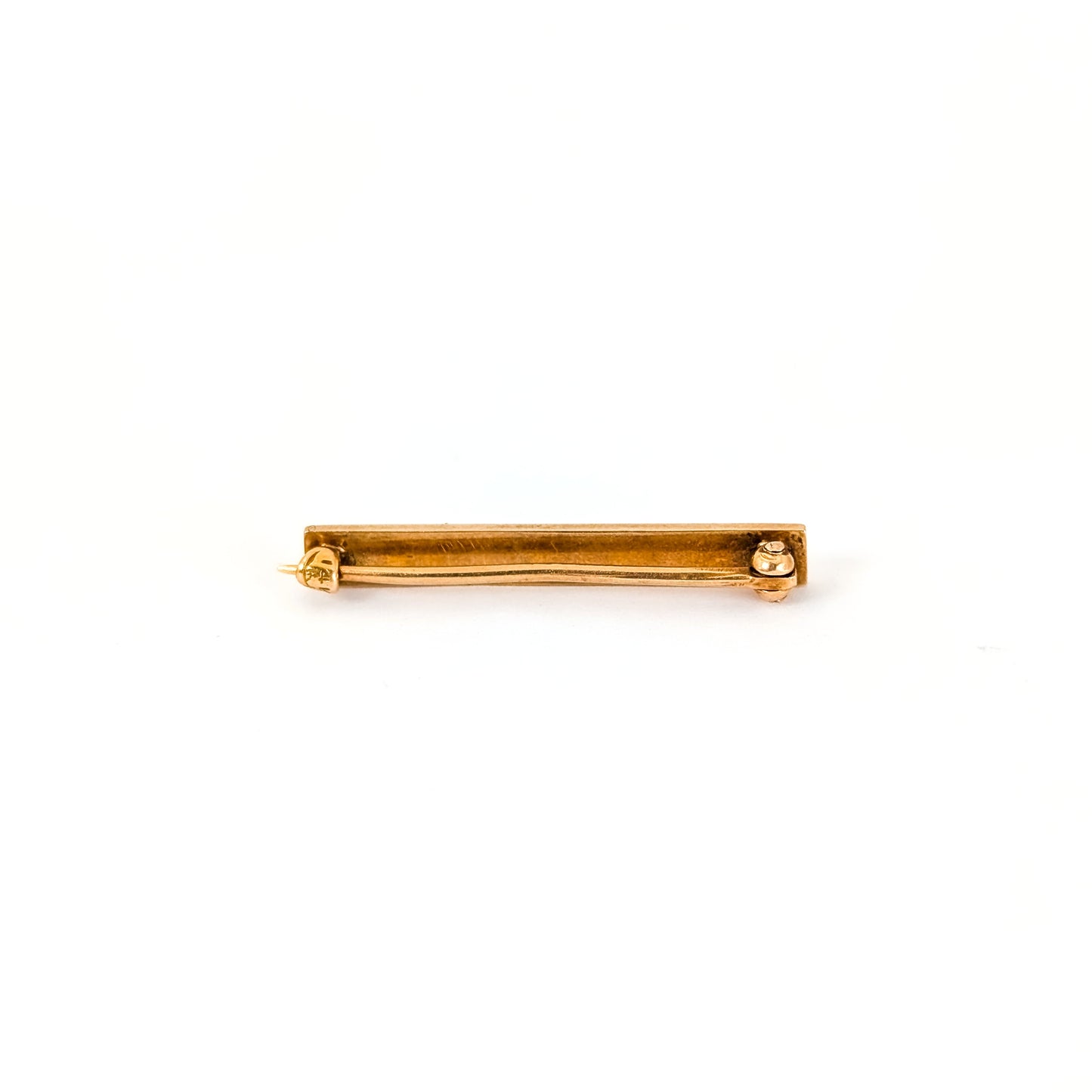 Antique 14K Gold Enamel and Seed Pearl Bar Pin