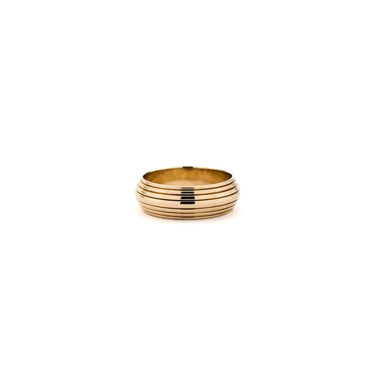 Vintage 14K Gold Ribbed Band Ring by Blue Bird
