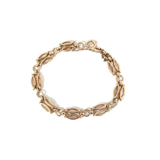 Vintage 14K Gold Fancy Oval Link Bracelet – 13.51 Grams