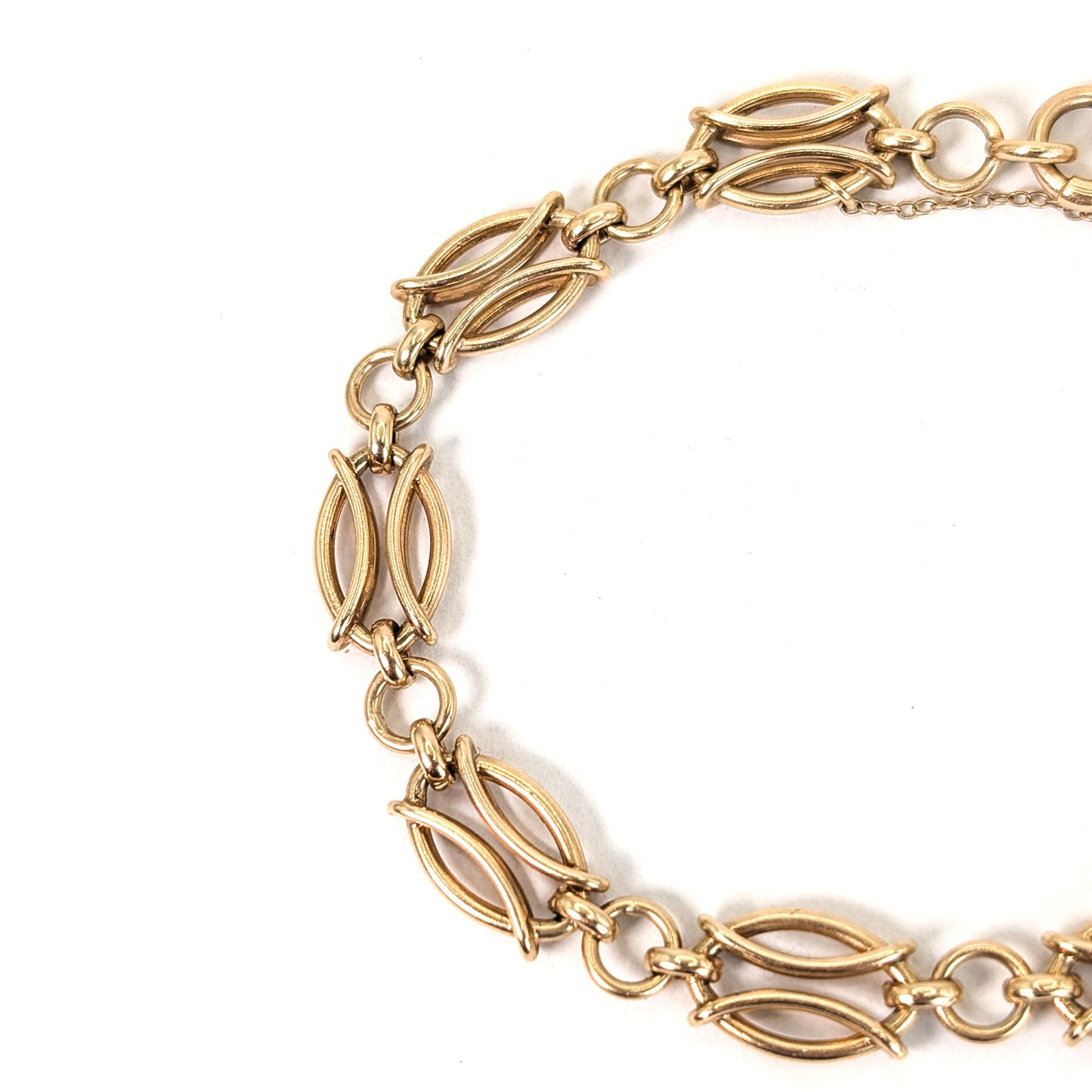 Vintage 14K Gold Fancy Oval Link Bracelet – 13.51 Grams