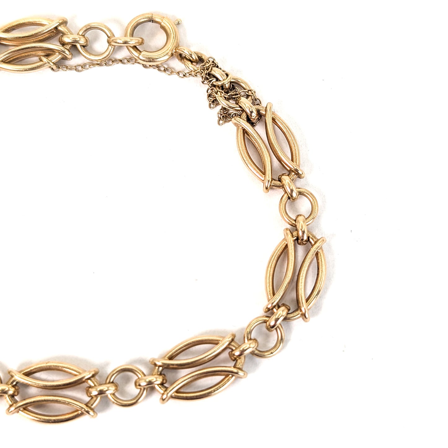 Vintage 14K Gold Fancy Oval Link Bracelet – 13.51 Grams