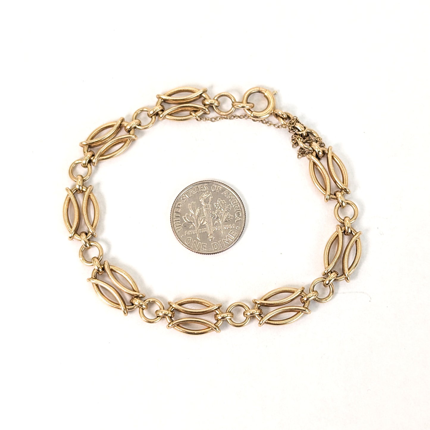 Vintage 14K Gold Fancy Oval Link Bracelet – 13.51 Grams