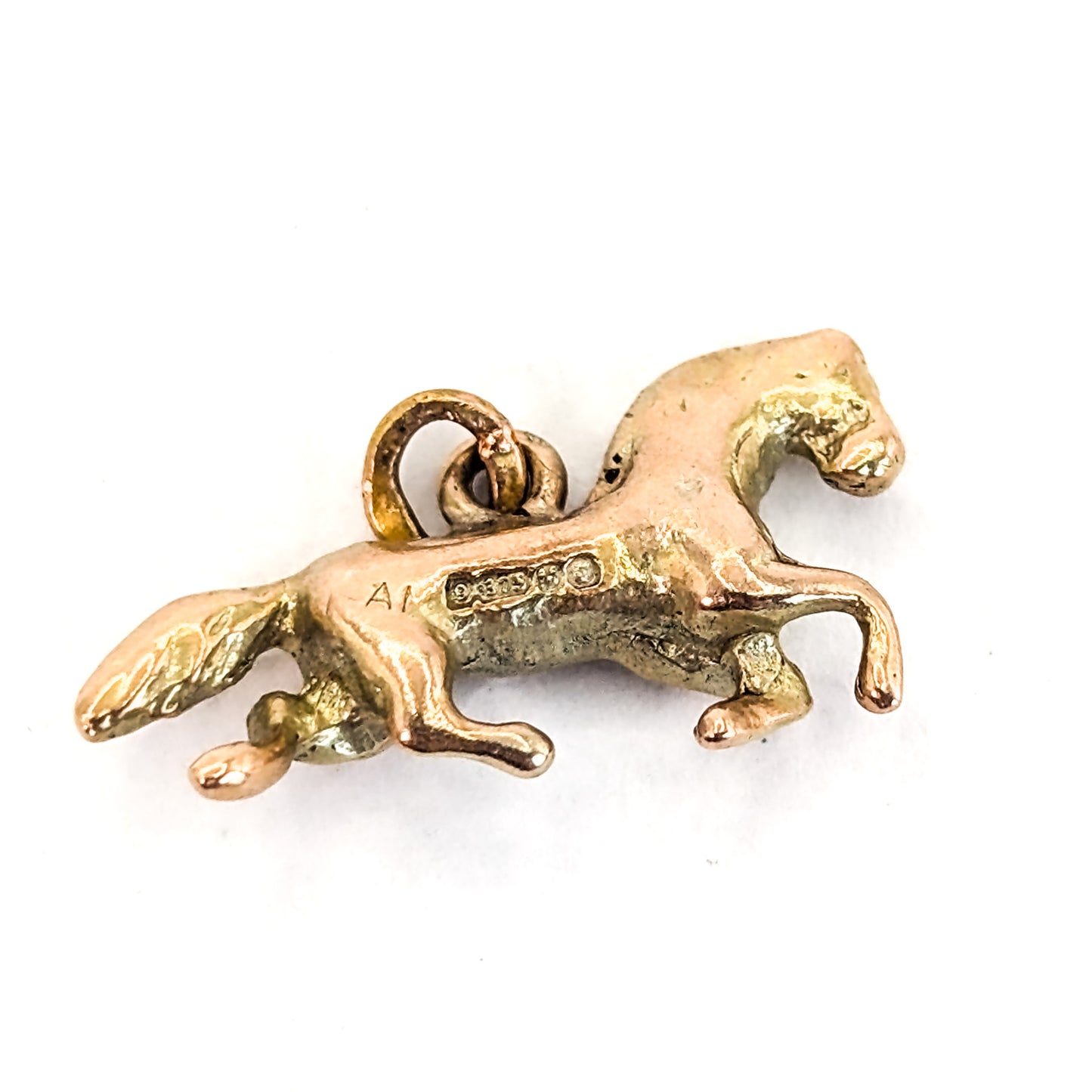 Vintage 9K Gold Horse Charm Pendant
