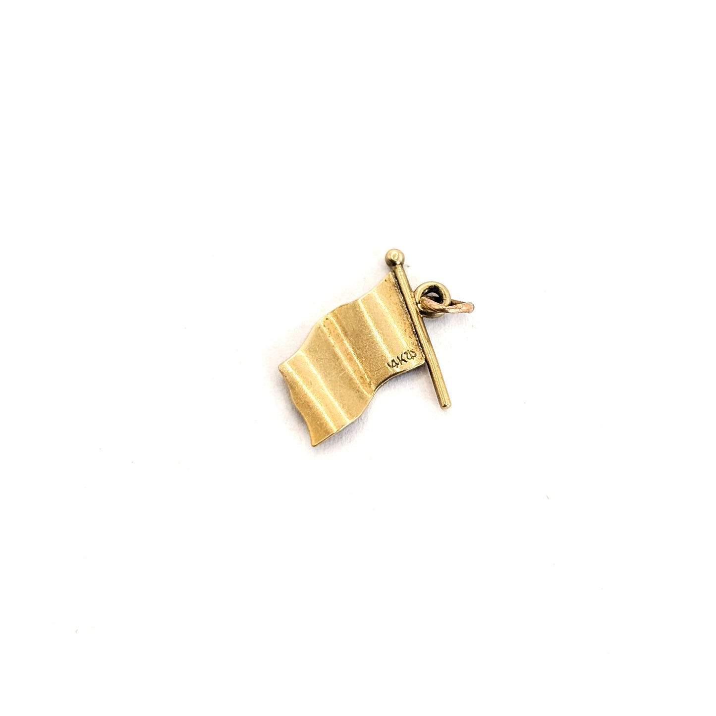 Vintage 14K Gold Enamel American Flag Charm