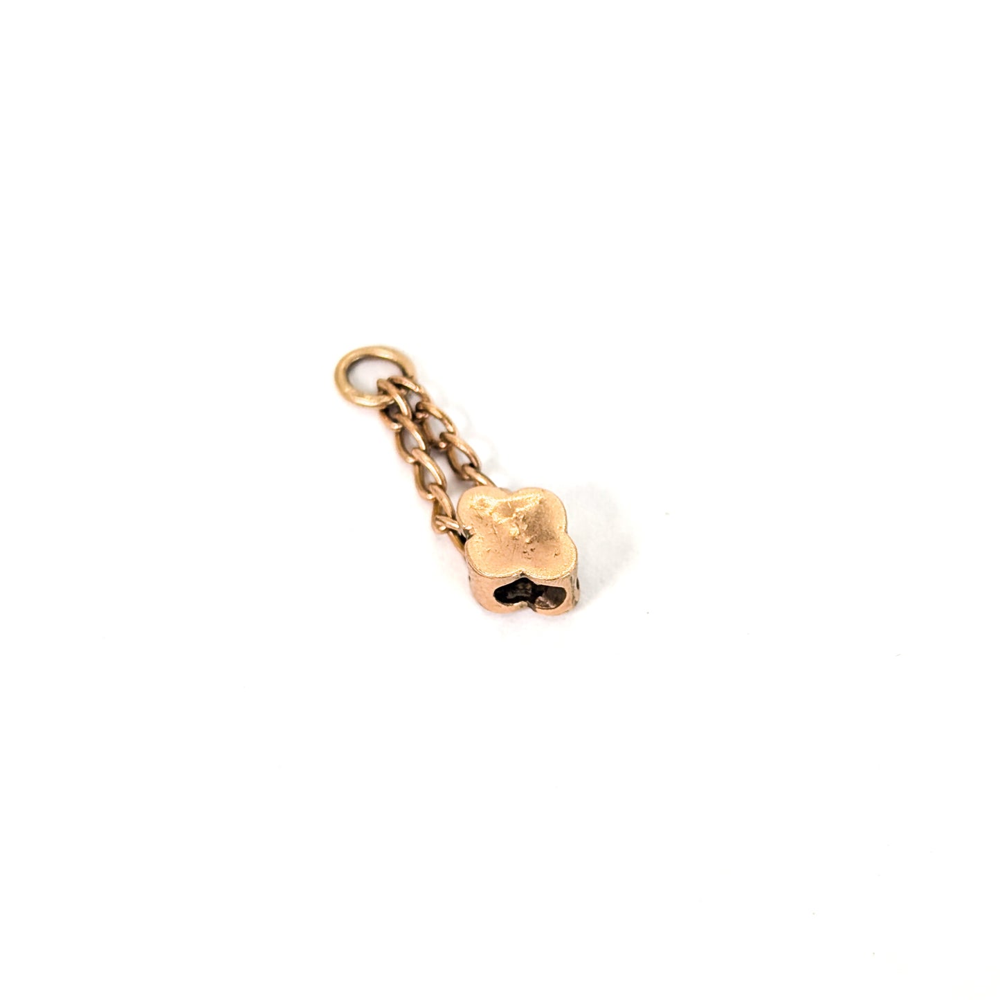 Antique Victorian 14K Gold Opal Quatrefoil Slide Charm