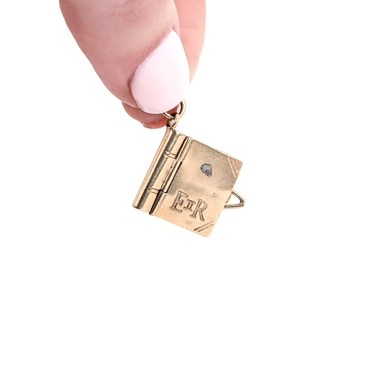 Vintage 9K Gold Opening Photo Book Charm