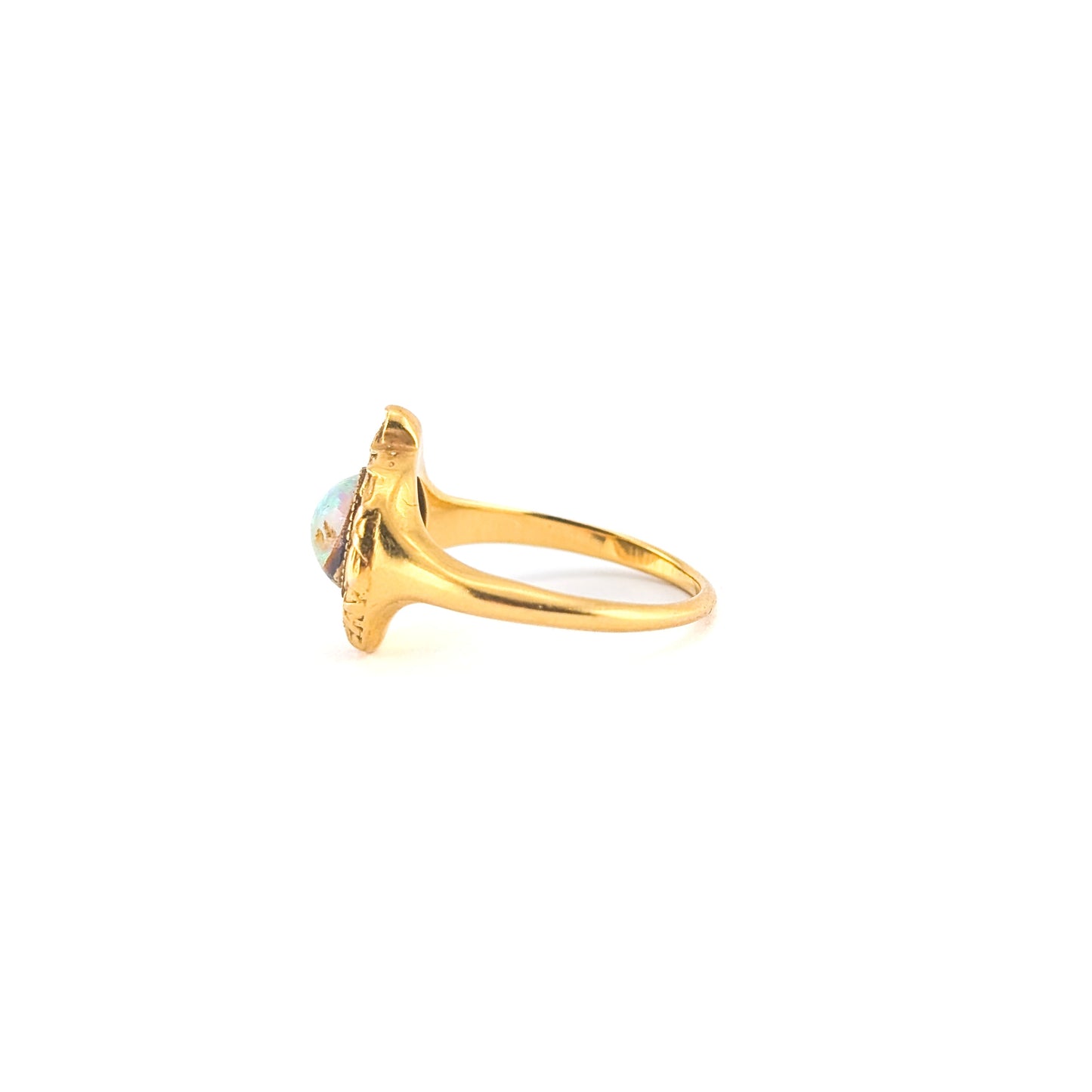 Antique Art Nouveau 18K Gold Boulder Opal Ring