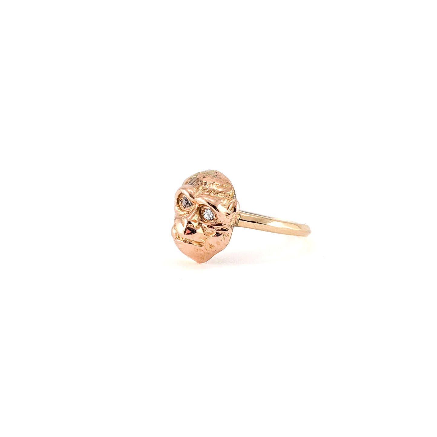 Vintage 14K Gold Diamond Monkey Ring