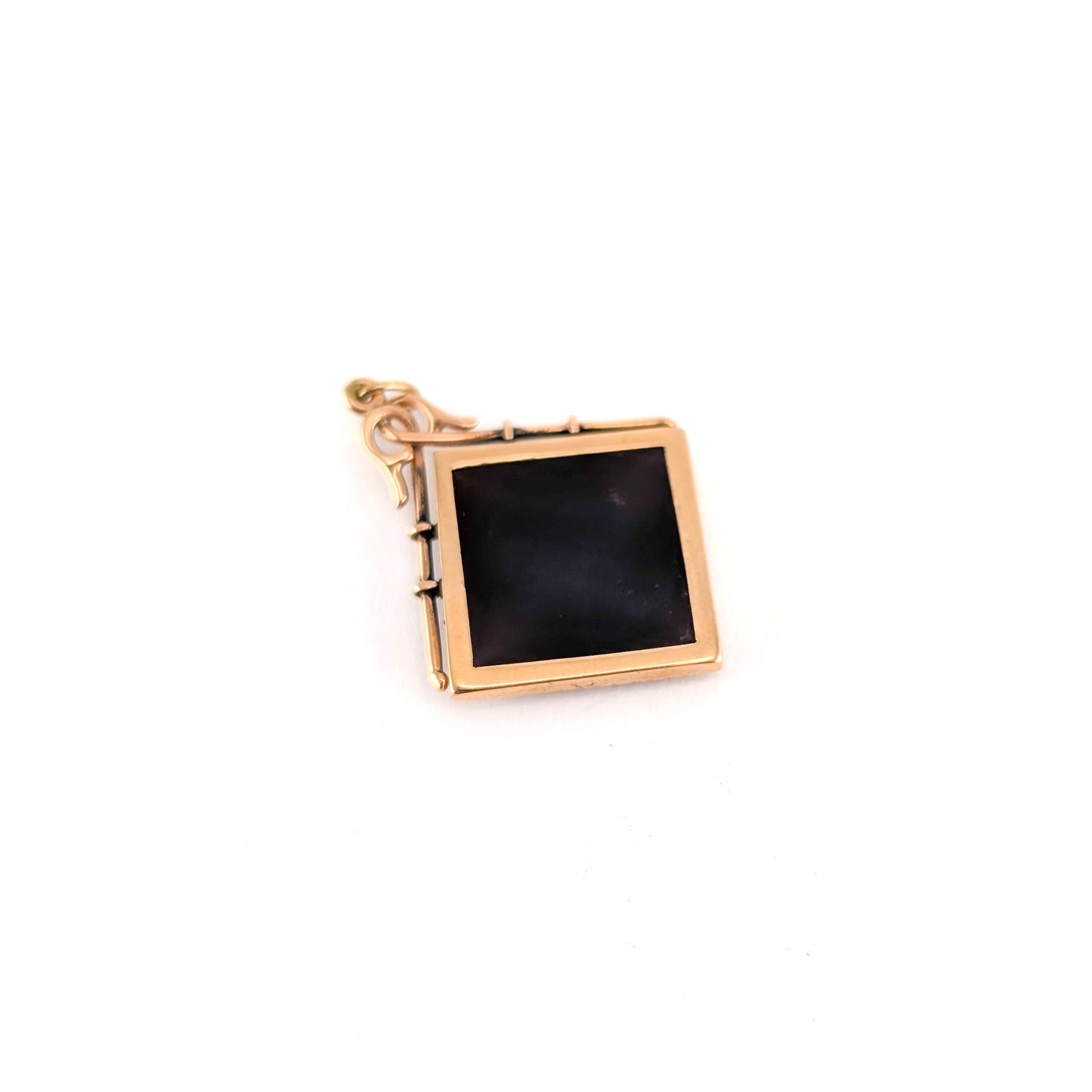Antique Victorian 14K Gold Carved Sard Intaglio Pendant - Classical Woman Profile