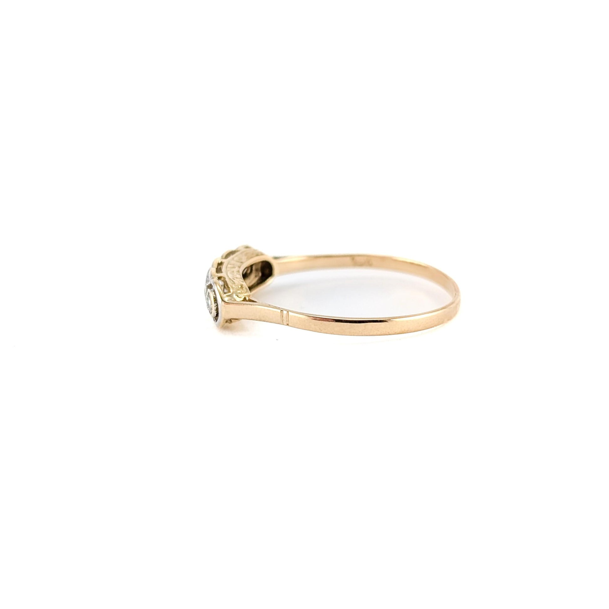 Antique 18K Gold & Platinum Five Stone Diamond Ring