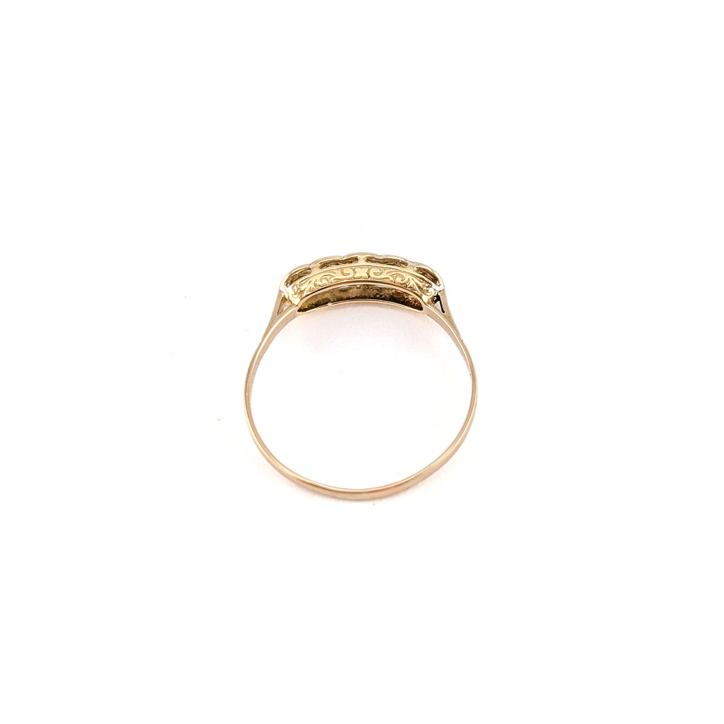 Antique 18K Gold & Platinum Five Stone Diamond Ring