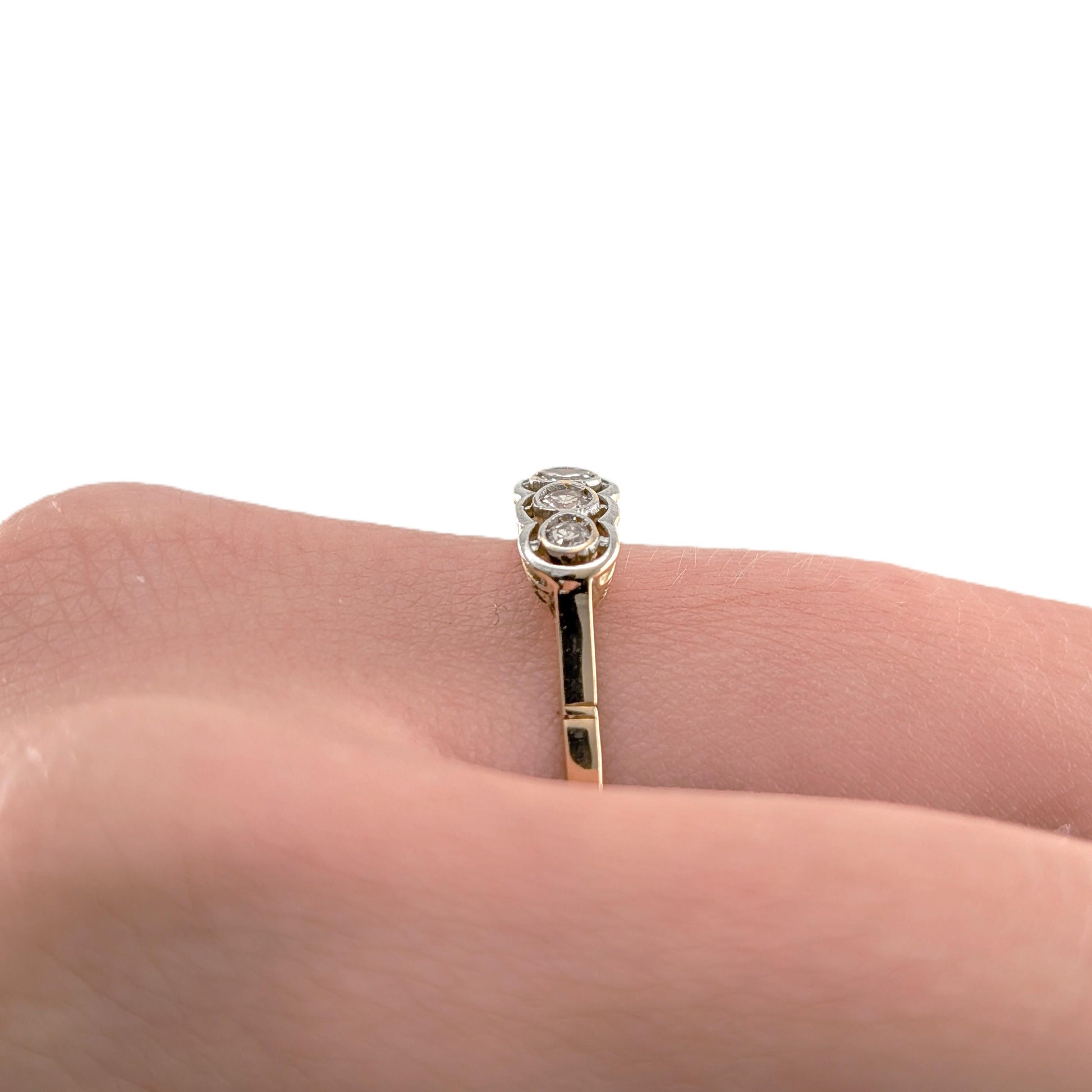 Antique 18K Gold & Platinum Five Stone Diamond Ring