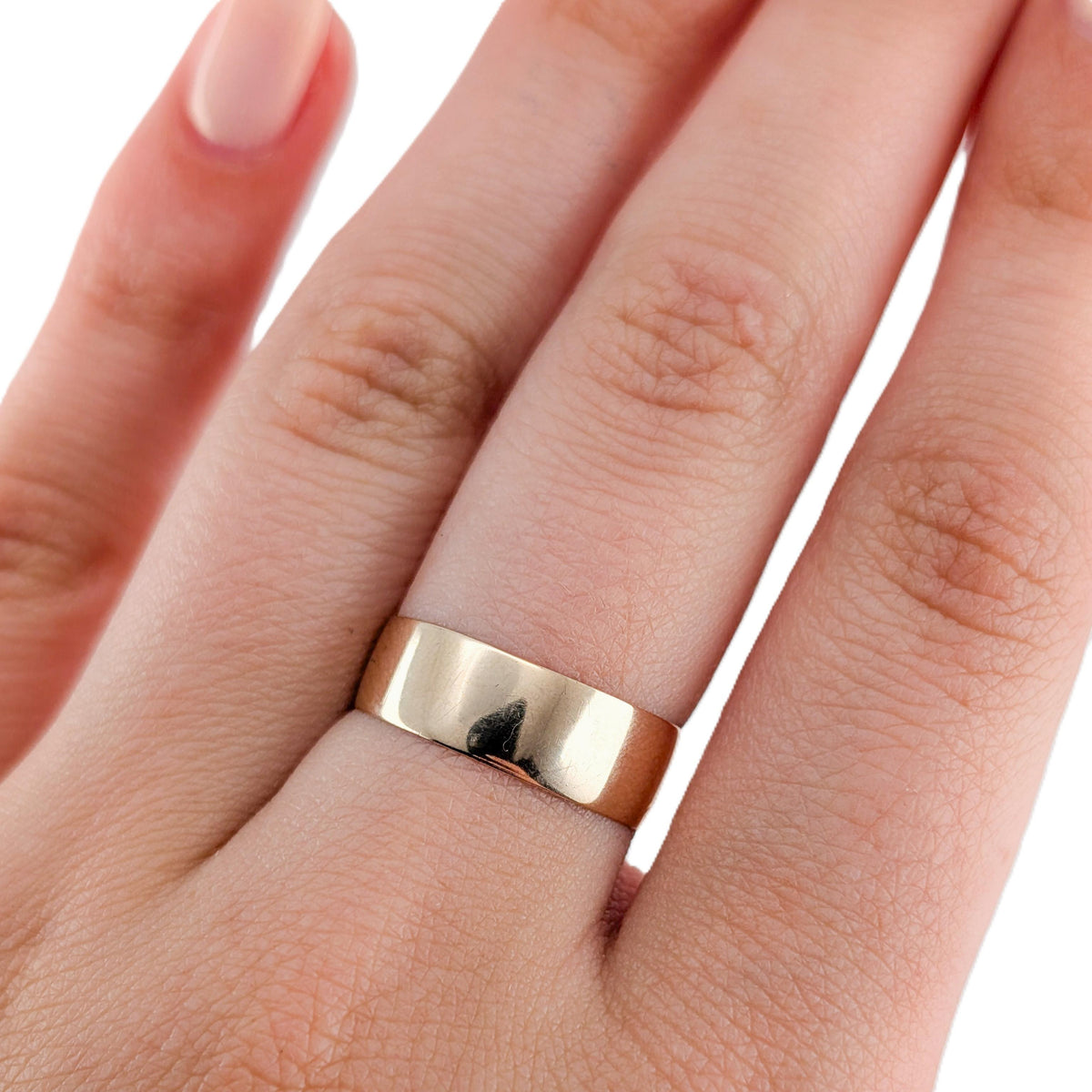 Antique 10K Rosy Gold Cigar Wide-Band Ring