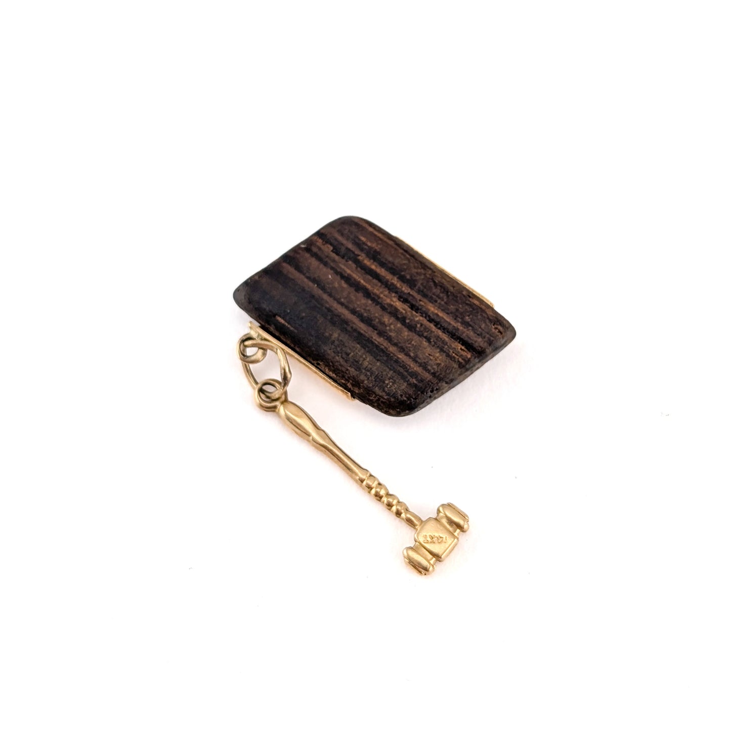 Vintage 14K Gold Knock on Wood Charm