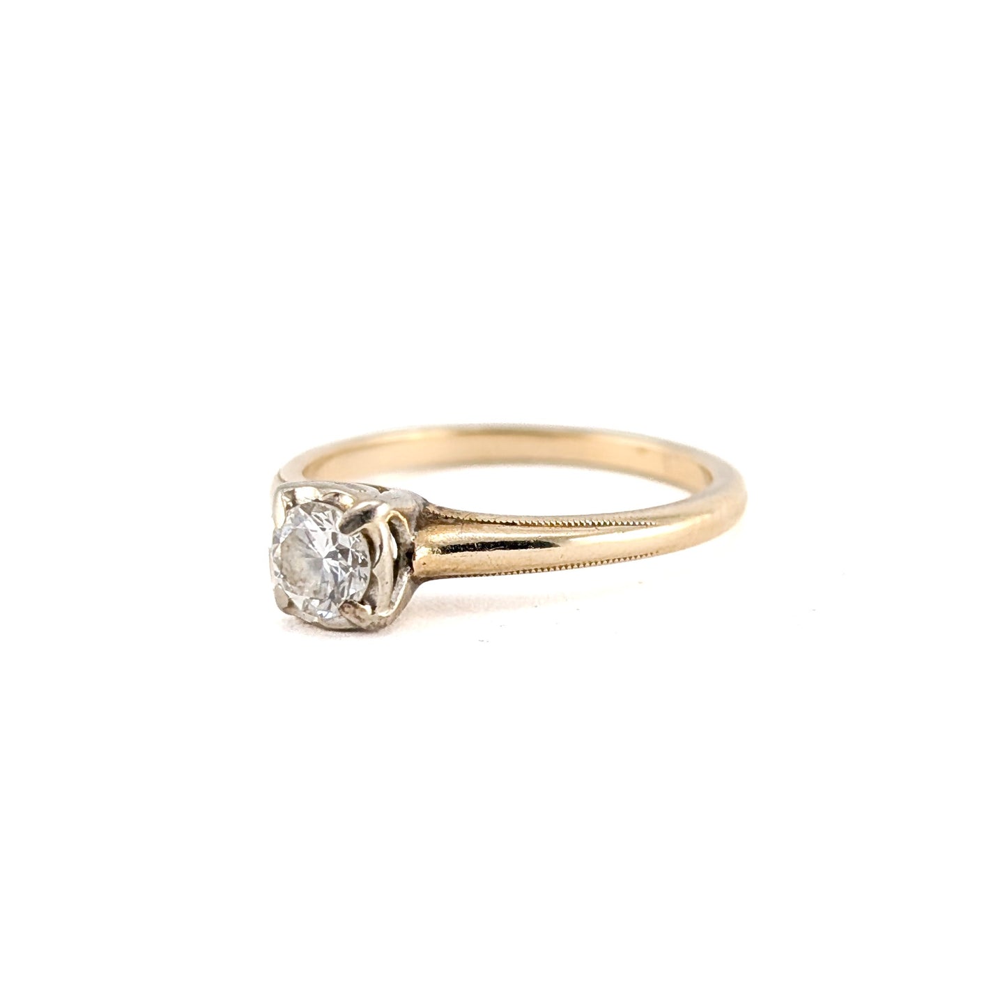 Vintage 14K Gold Solitaire Diamond Engagement Ring