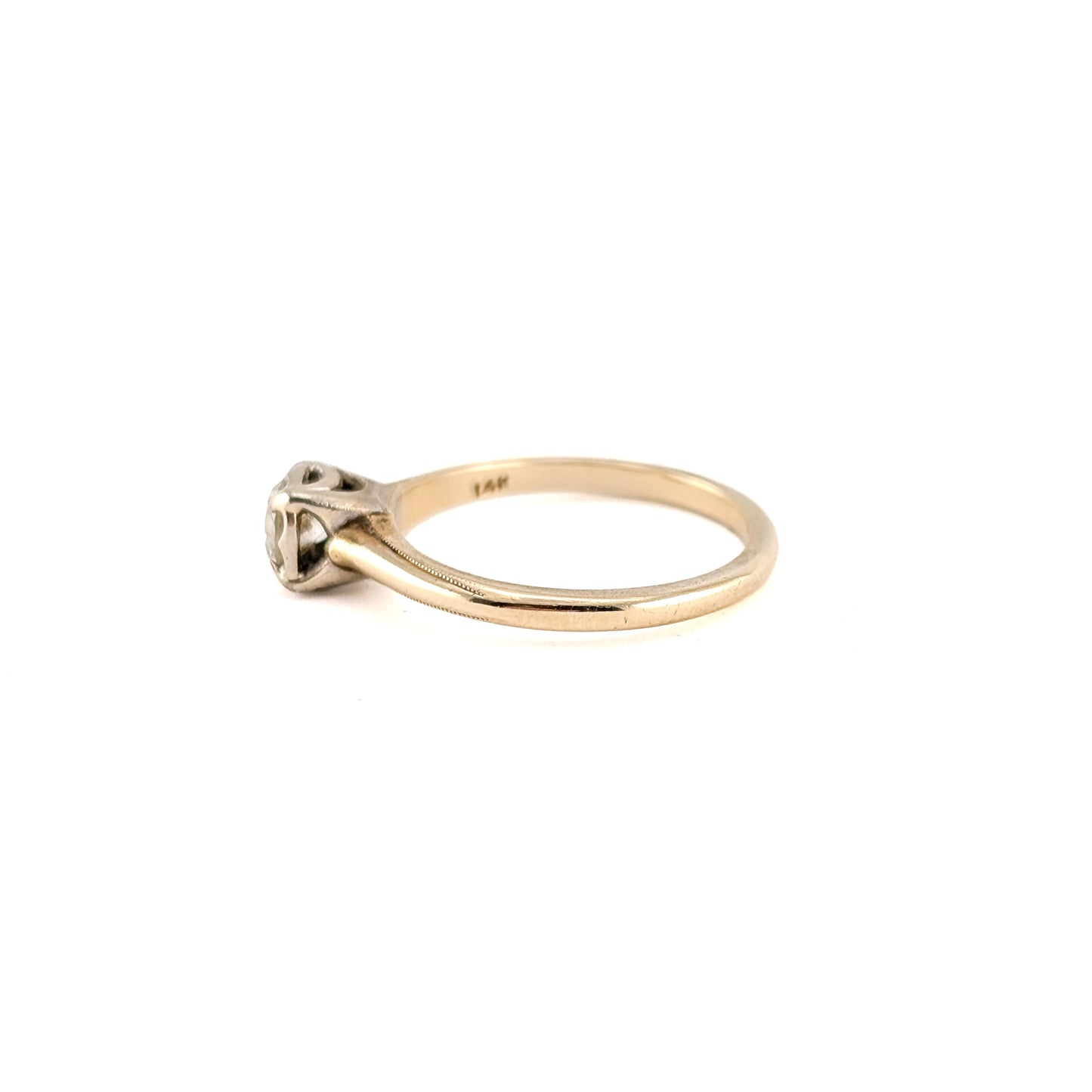 Vintage 14K Gold Solitaire Diamond Engagement Ring