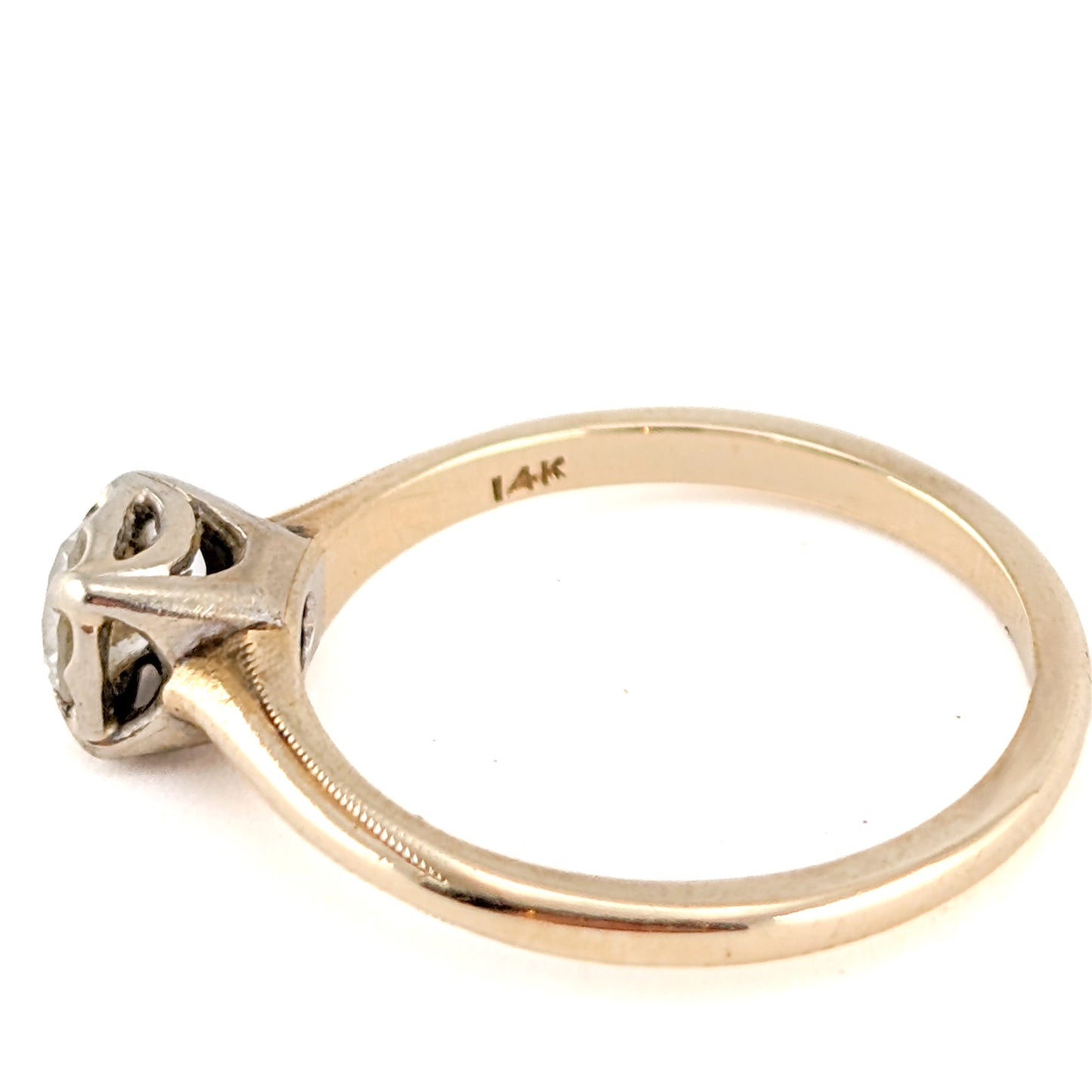 Vintage 14K Gold Solitaire Diamond Engagement Ring