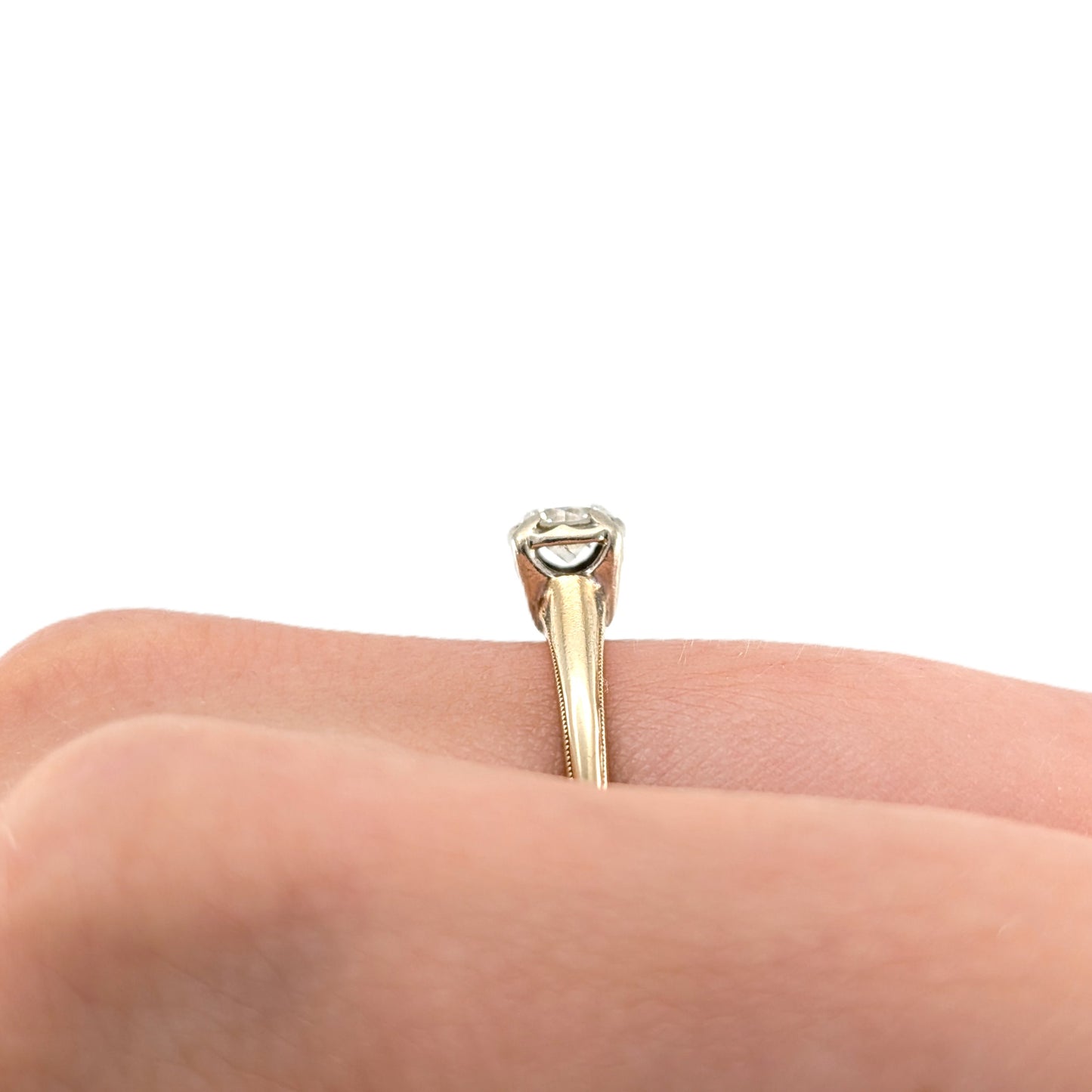 Vintage 14K Gold Solitaire Diamond Engagement Ring