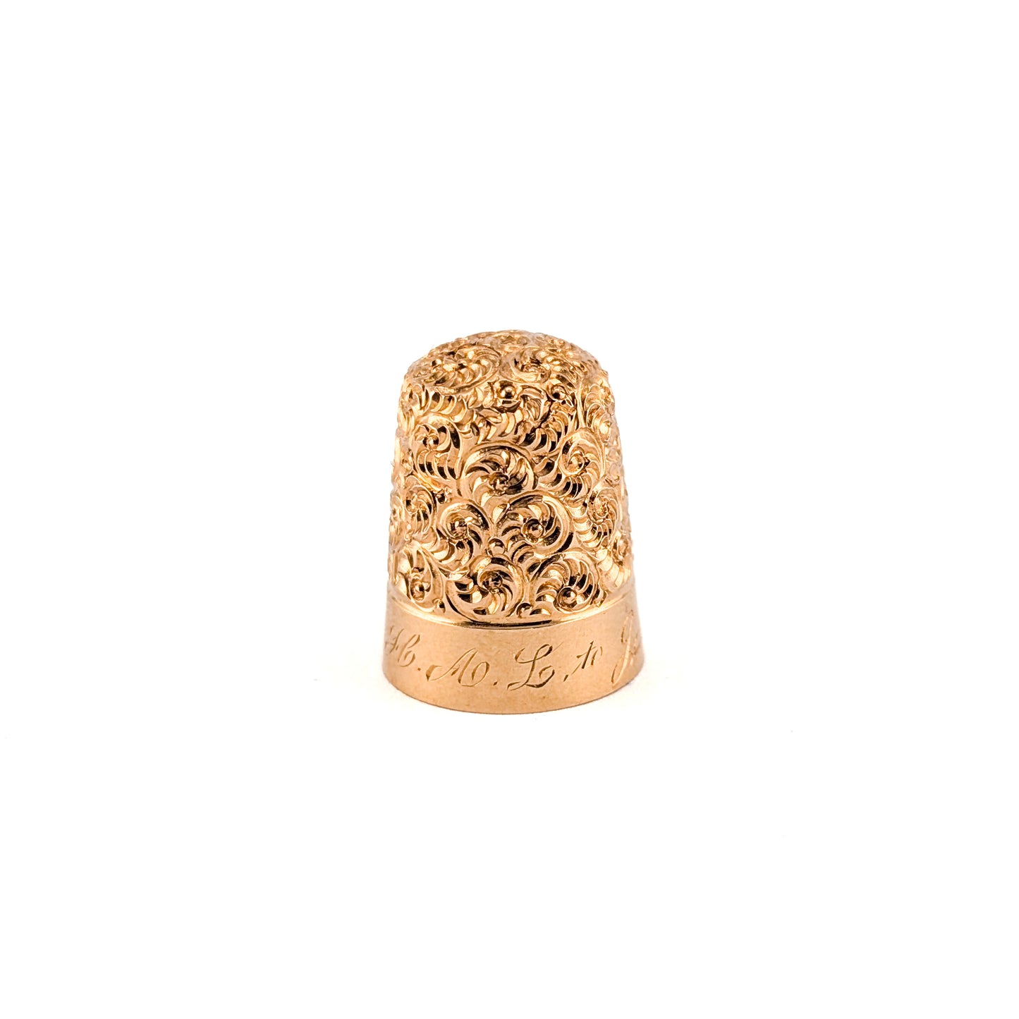 Antique Victorian 14K Gold Ornate Filigree Sewing Thimble