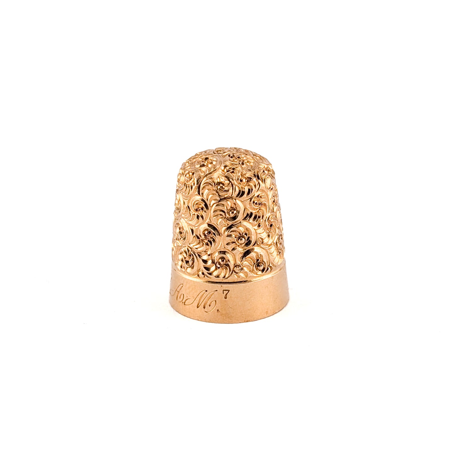 Antique Victorian 14K Gold Ornate Filigree Sewing Thimble