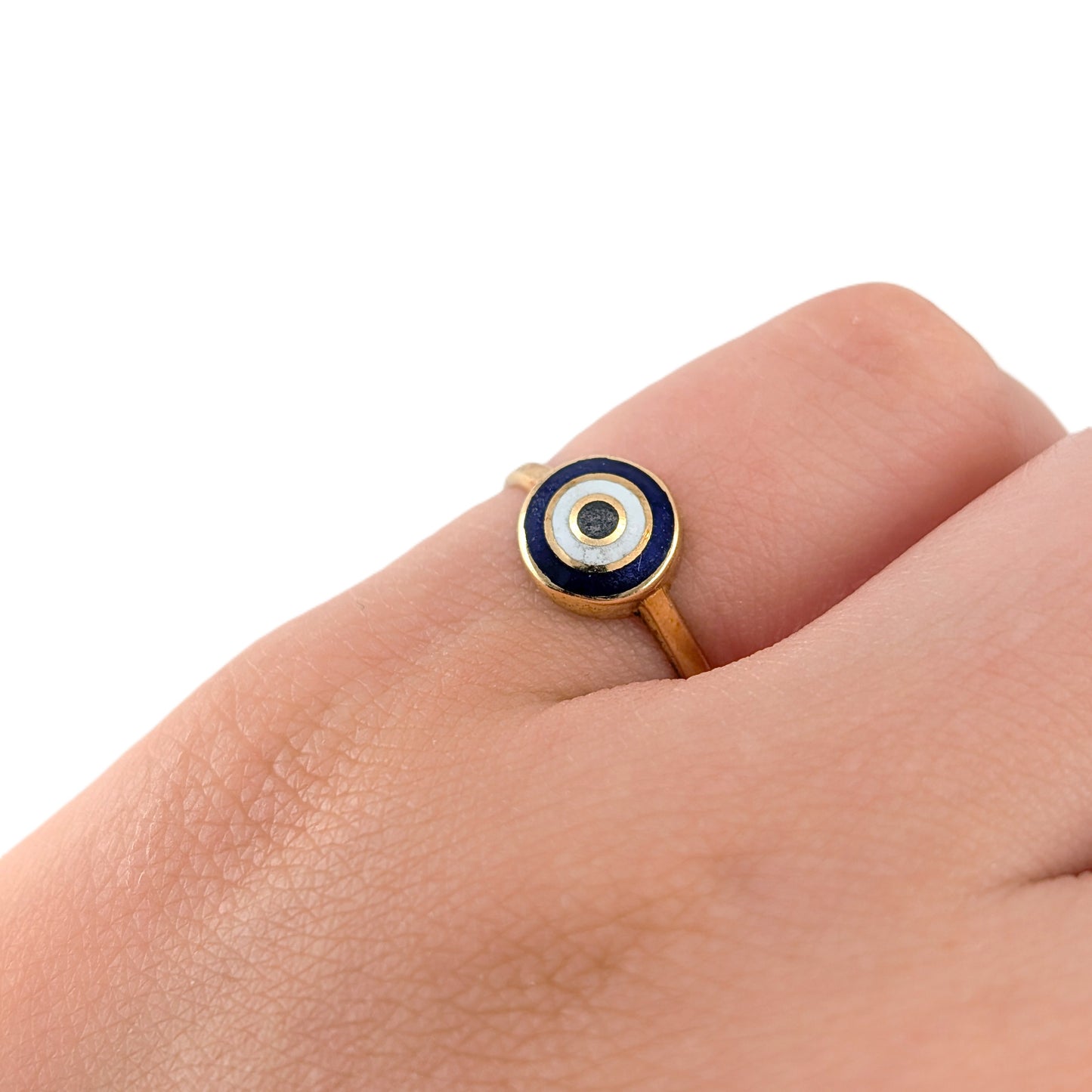 Vintage 14K Gold Evil Eye Ring | Minimalist Stacking Ring