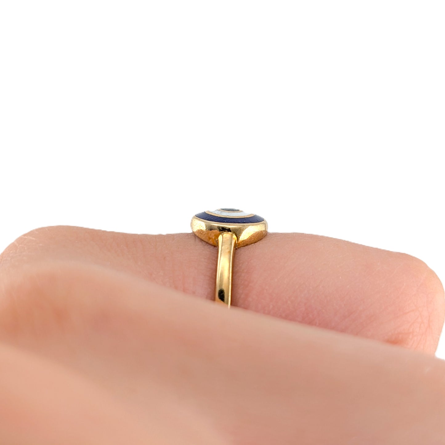Vintage 14K Gold Evil Eye Ring | Minimalist Stacking Ring