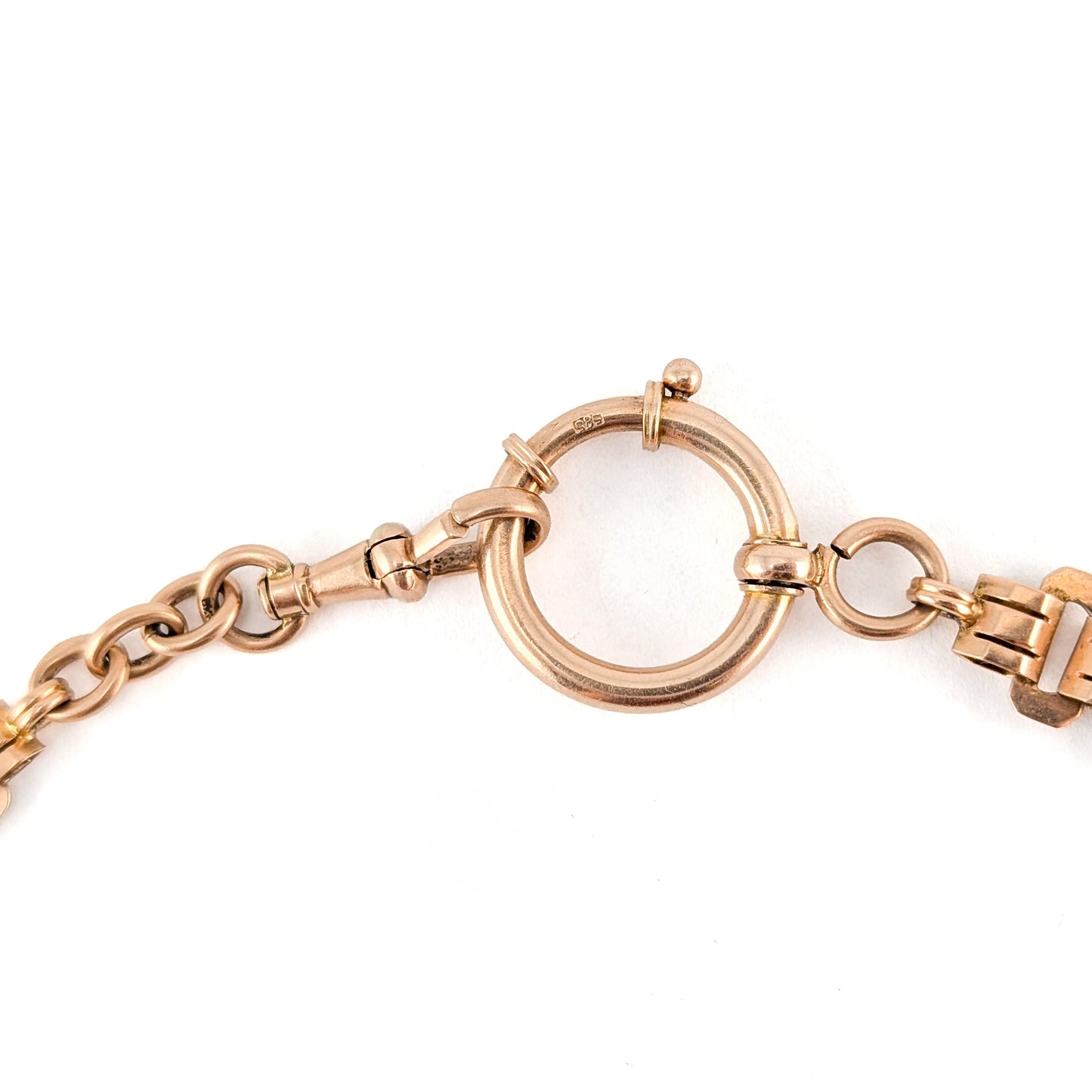 Antique Victorian 14K Rose Gold Book Chain Bracelet | Articulated Link Bracelet | Pocket Watch Chain | 10.5 Inches