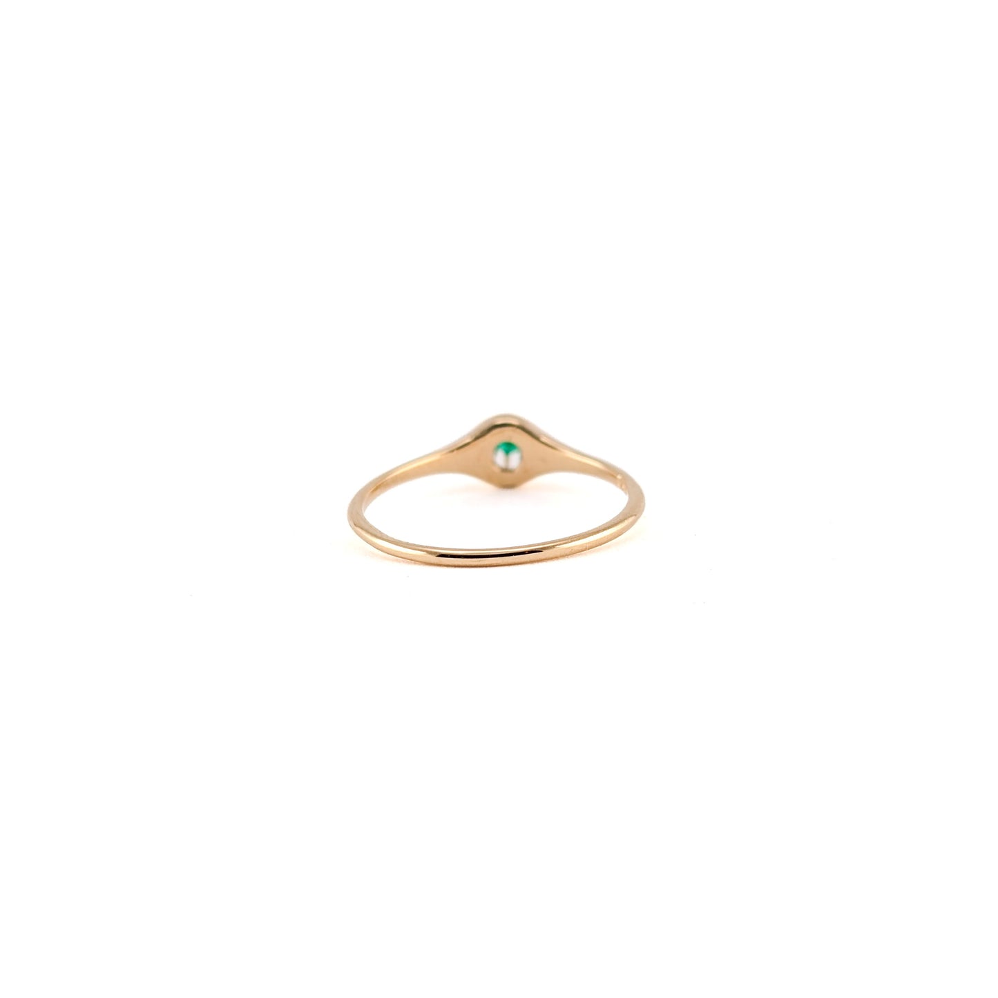 Antique Victorian 14K Gold Natural Emerald Buttercup Ring | Delicate Buttercup Setting | Petite Stacking Ring
