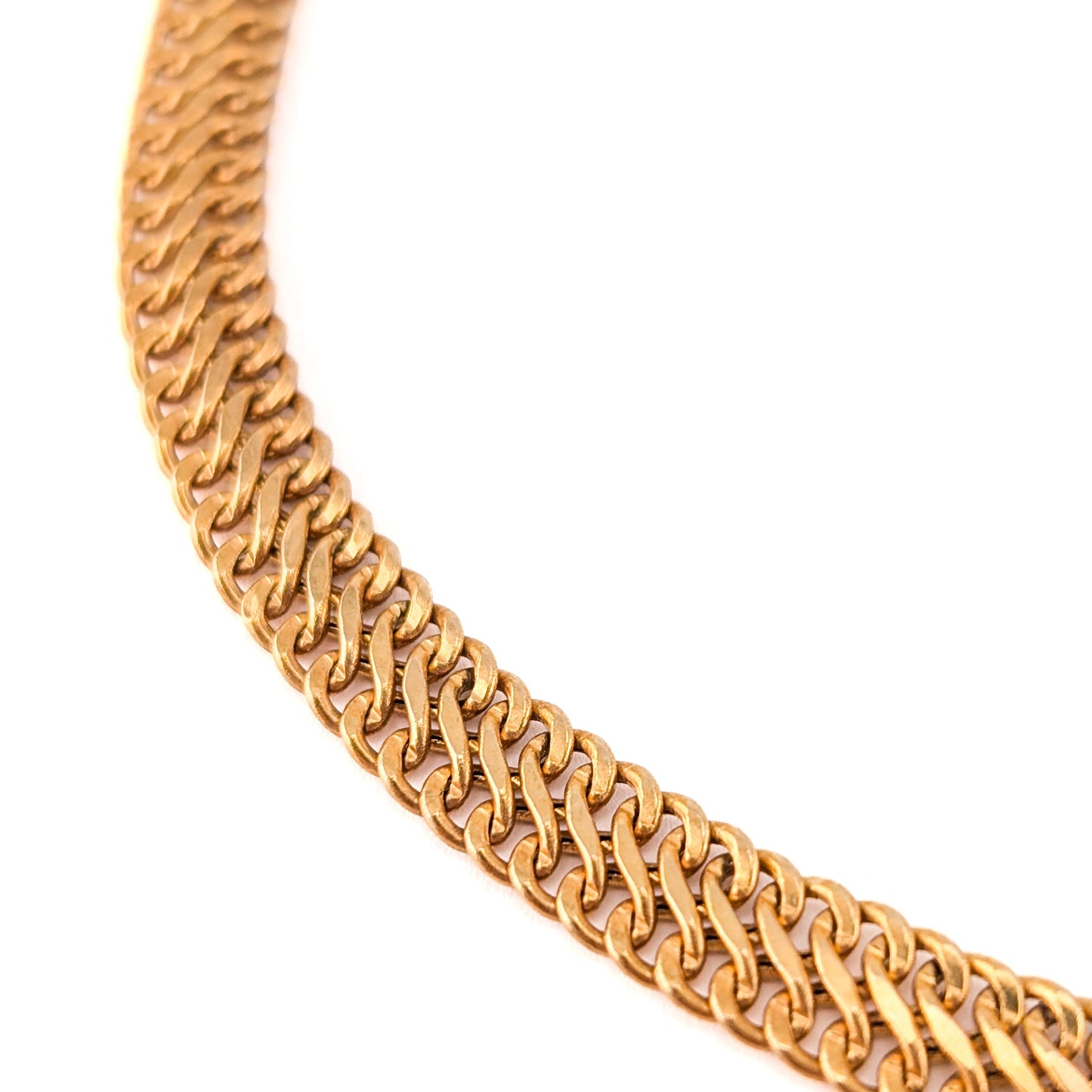 Vintage 14K Yellow Gold Flat S-Link Chain Necklace – Italy