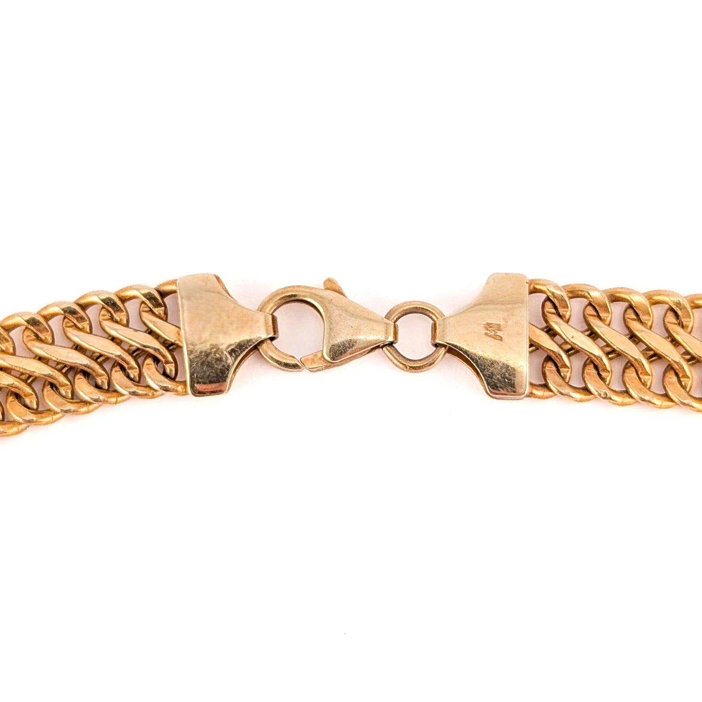 Vintage 14K Yellow Gold Flat S-Link Chain Necklace – Italy