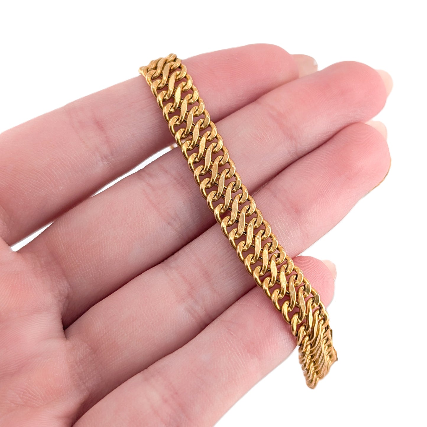 Vintage 14K Yellow Gold Flat S-Link Chain Necklace – Italy