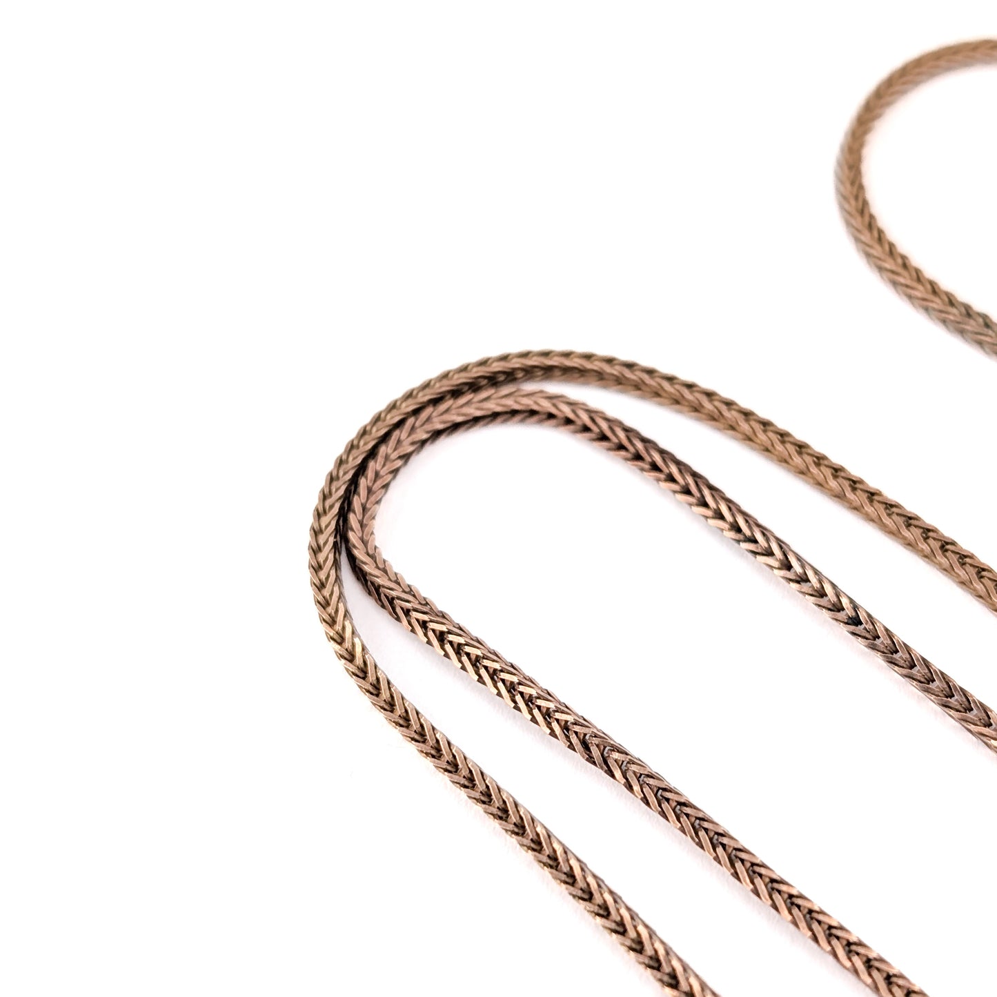 Vintage 9K Gold Foxtail Link Chain Necklace 25.5 Inch