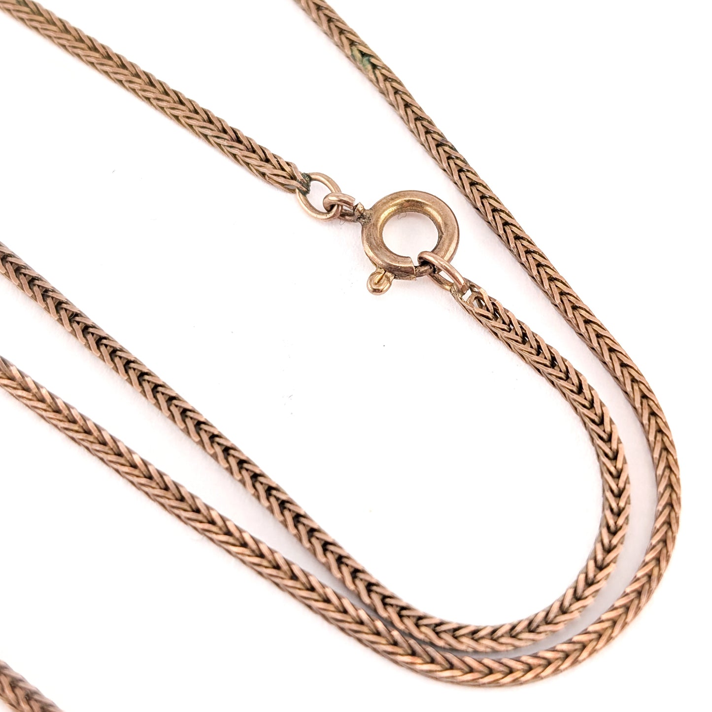 Vintage 9K Gold Foxtail Link Chain Necklace 25.5 Inch