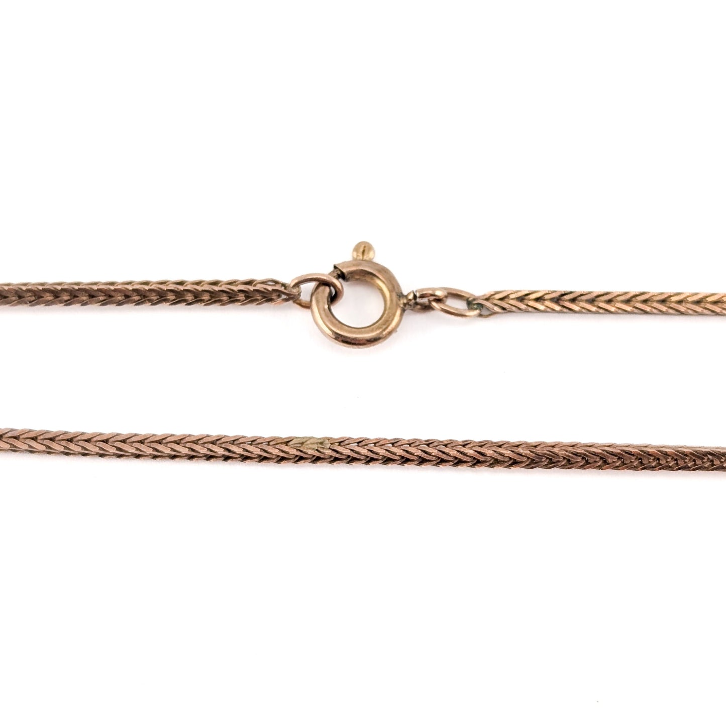 Vintage 9K Gold Foxtail Link Chain Necklace 25.5 Inch