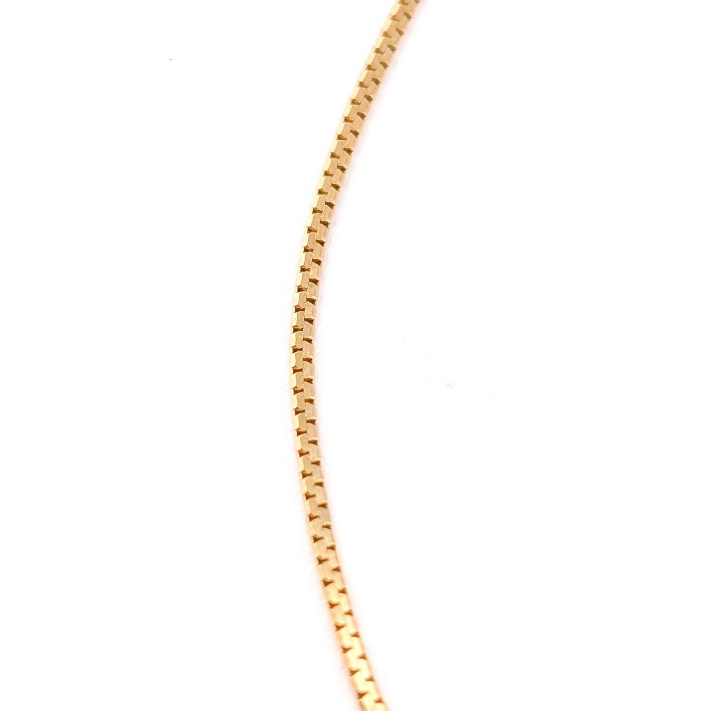 Vintage 14K Yellow Gold Box Chain Necklace 18 Inch