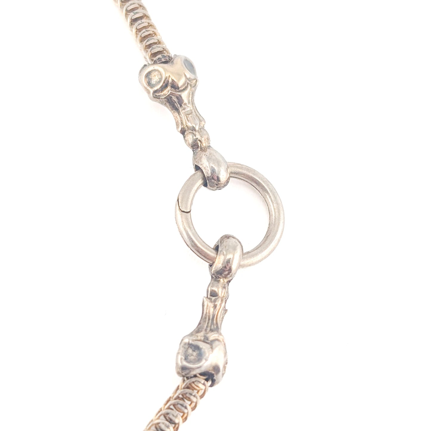 Antique Victorian 8K Pale Yellow Gold Foxtail Chain with Eagle Head, 12.5"