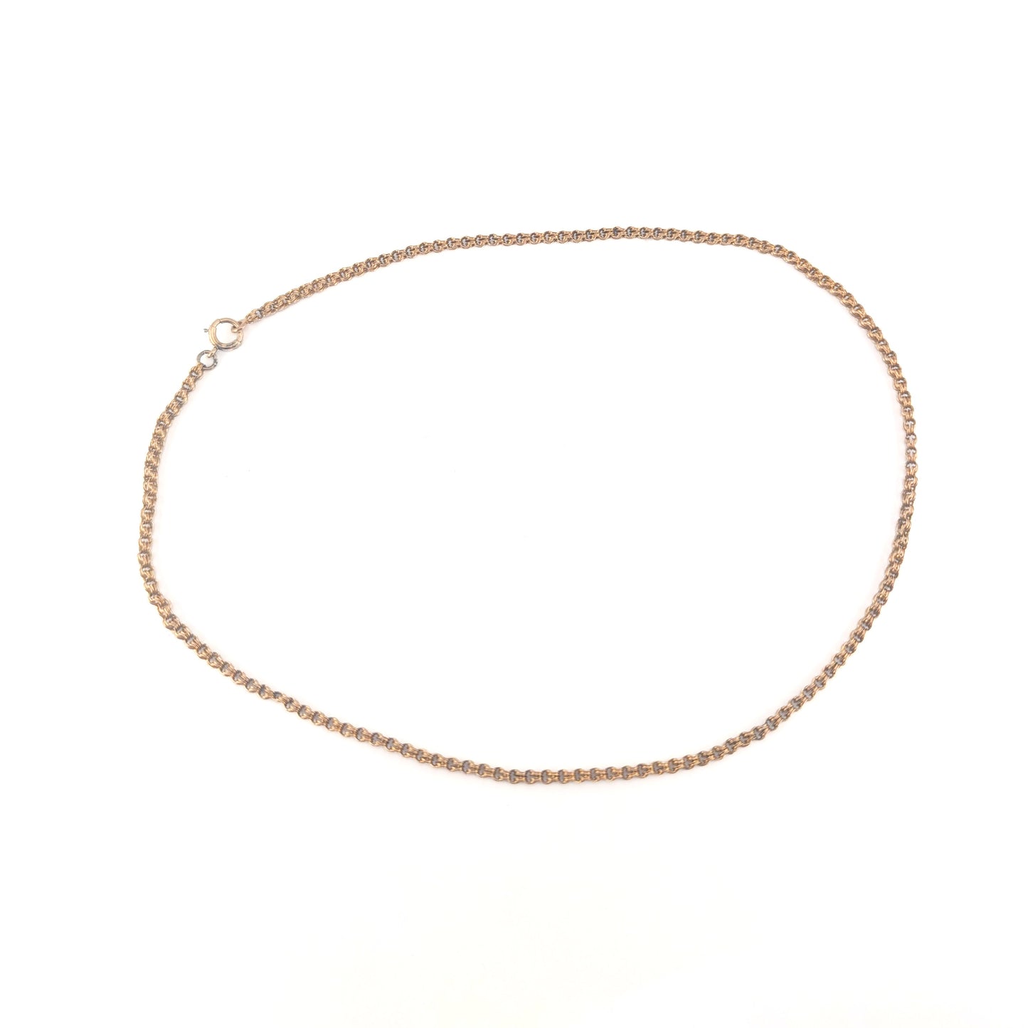 Mid-Century 10K Gold Double Rolo Chain Necklace