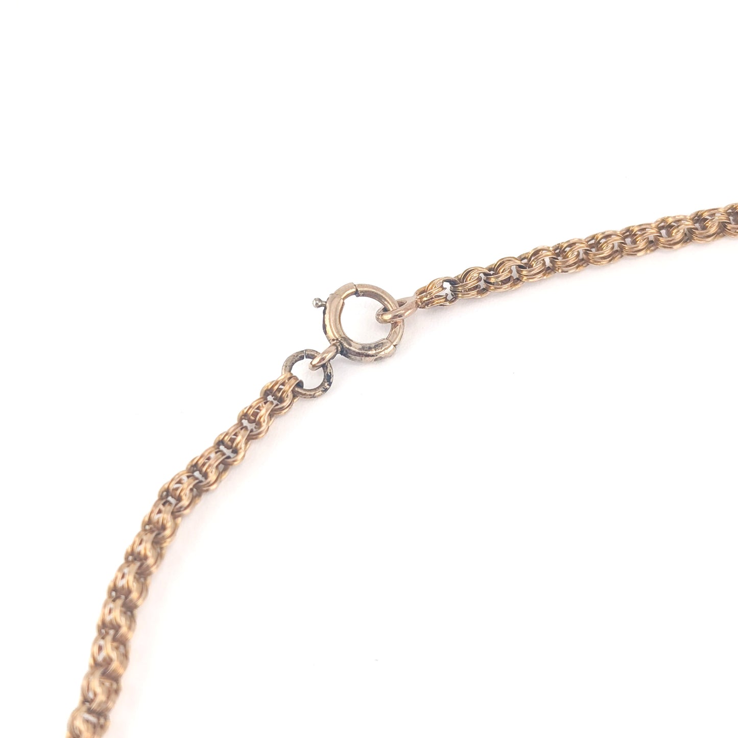 Mid-Century 10K Gold Double Rolo Chain Necklace