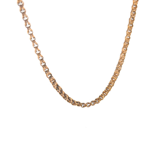 Mid-Century 10K Gold Double Rolo Chain Necklace