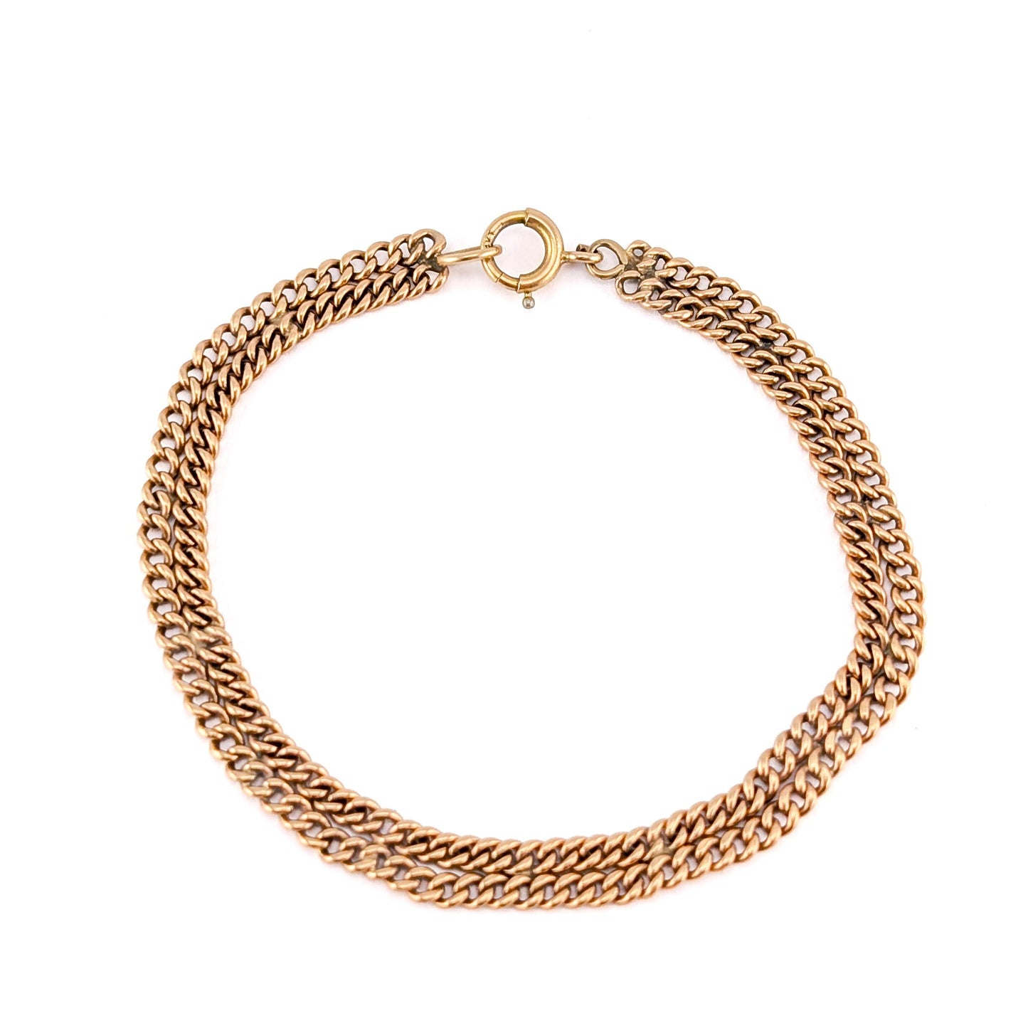 Vintage 14k Gold Two-Row Curb Chain Bracelet