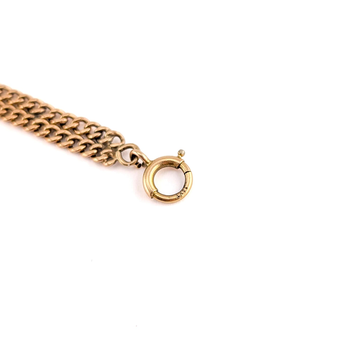 Vintage 14k Gold Two-Row Curb Chain Bracelet
